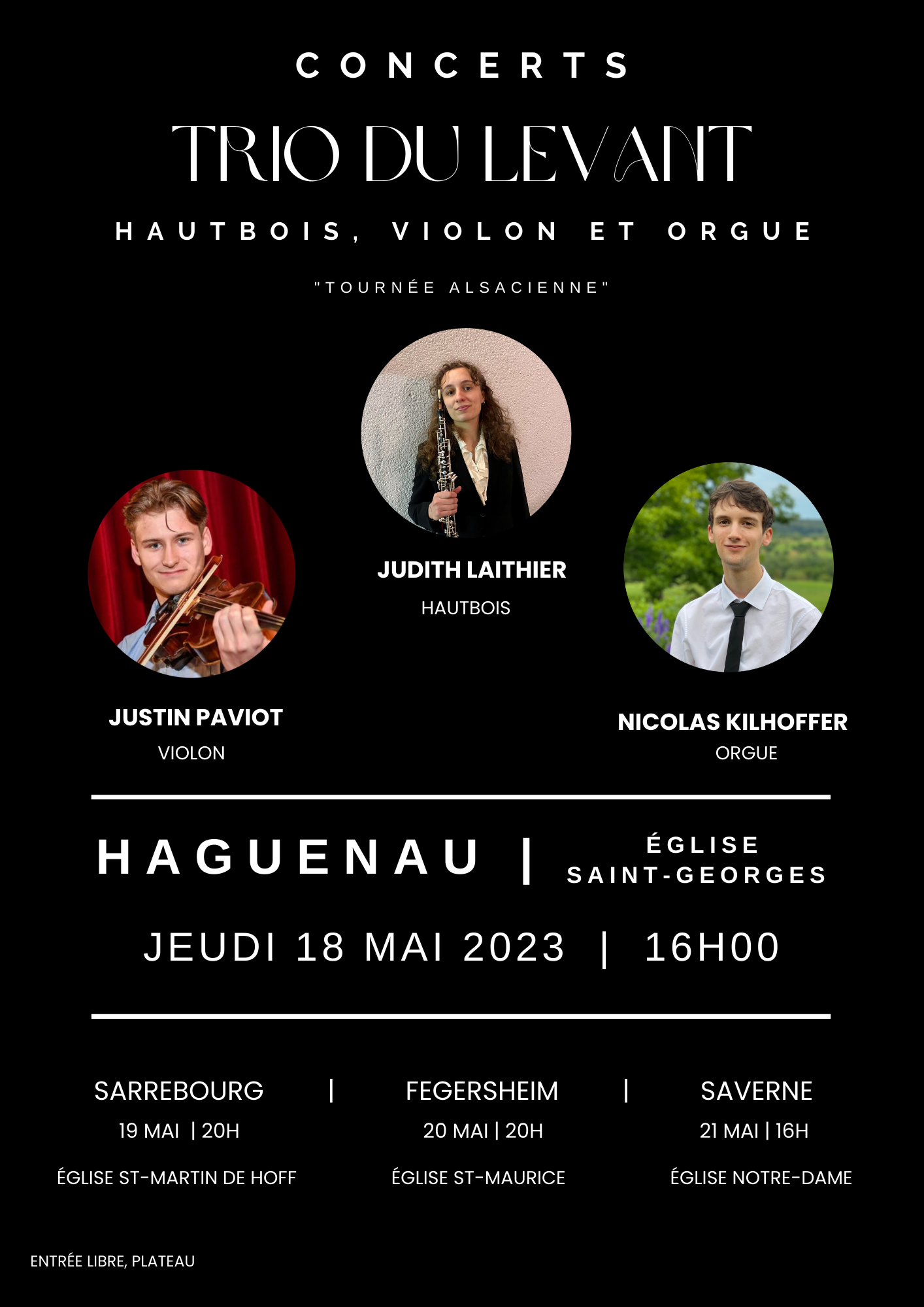 Concert hautbois, violon et orgue par le Trio du Levant à l'église Saint-Georges de Haguenau