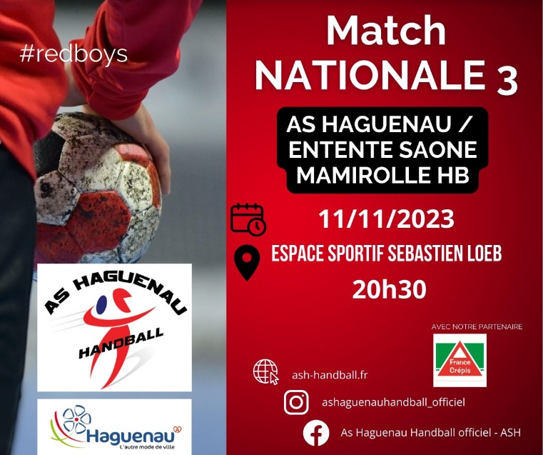 Handball - Match Nationale 3 HAGUENAU / SAONE MAMIROLLE HB
