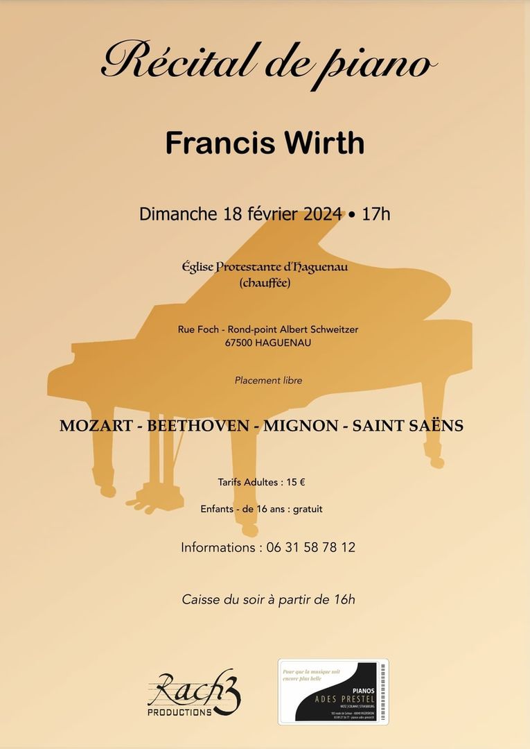 Récital de piano par Francis Wirth